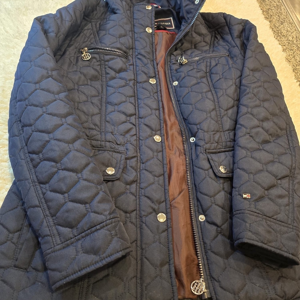 Tommy Hilfiger Dark Blue Quilted Bomber Jacket